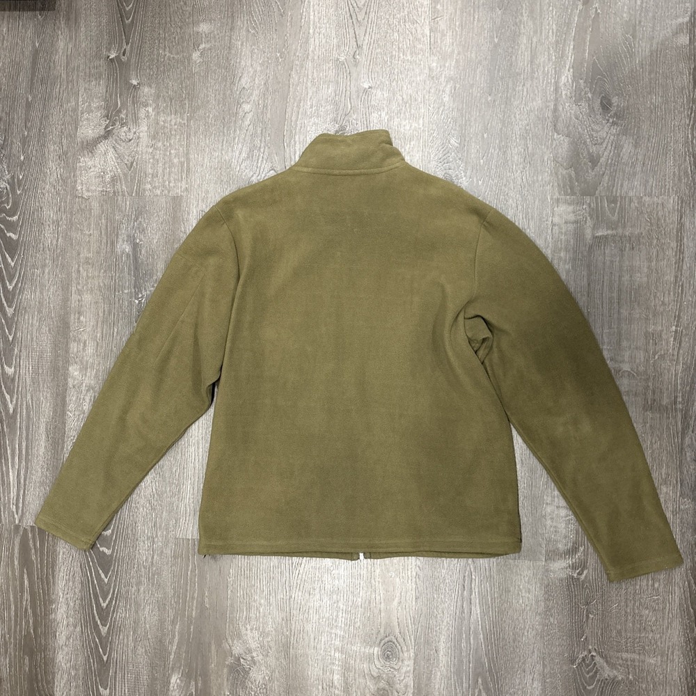 Ducks Unlimited Fleece Jacket Full Zip Olive Green Camo Collar Mens Size Large - Picture 6 of 6